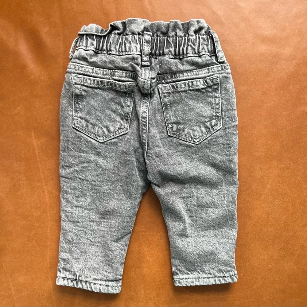 GAP Baby Girls Fleece Lined Mom Jeans, 12-18mo